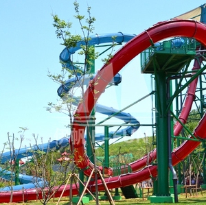 <span class=keywords><strong>Toboggan</strong></span> aquatique en <span class=keywords><strong>spirale</strong></span> en fibre de verre à boucle fermée translucide et colorée à grande vitesse - Product Image 5