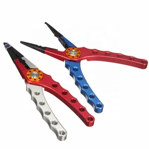 Più nuovo di Alta Qualità 1PC Strumento di Pesca Deluxe In Lega di Alluminio di Pesca Pinze Linea Cutter Hook Remover Attrezzatura di Rosso Con Il Blu 20 centimetri