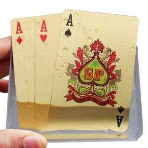 WJPC-Pas Cher Conception Personnalisée 24 <span class=keywords><strong>K</strong></span> Feuille D'or <span class=keywords><strong>Poker</strong></span> Cartes À Jouer Et Bon Service - Product Image 1