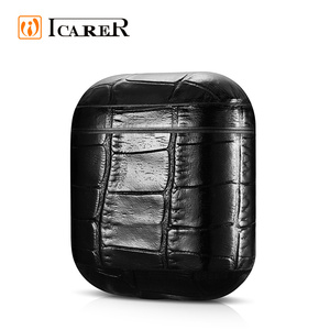 OEM Motif Crocodile En Cuir Véritable Écouteurs Étui De Protection <span class=keywords><strong>Casque</strong></span> Couverture pour Airpod 2 - Product Image 2