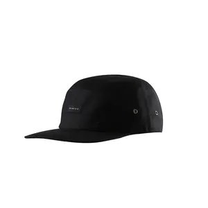 Personalizado de moda Simple llano en blanco hebilla de Metal negro 5 Panel Snapback gorras