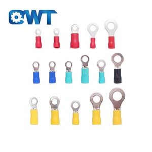 Qwt 8 AWG đồng mắt loại cáp Lug Thông tư pre-cách điện dây điện uốn kết nối Brass Nylon Vòng thiết bị đầu cuối - Product Image 1