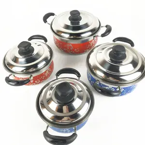 4Pcs in acciaio inox antiaderente set di pentole da cucina cooking pot set