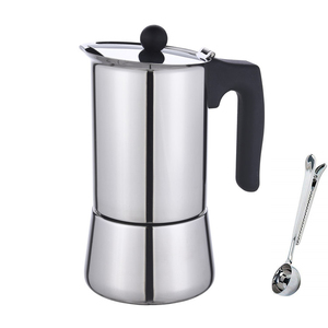 <span class=keywords><strong>Cafetera</strong></span> Espresso de Acero Inoxidable con Válvula de Seguridad, <span class=keywords><strong>Cafetera</strong></span> <span class=keywords><strong>Italiana</strong></span> Moka para Inducción, Gas y Eléctrica - Product Image 1