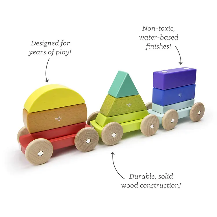 Juego de bloques de construcción de madera con forma irregular para niños, juguete de construcción infantil con forma irregular, creativo, de colores, personalizado