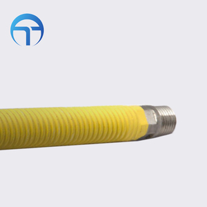 Fabricante de la fábrica de cartón corrugado de acero inoxidable <span class=keywords><strong>304</strong></span> manguera de Gas con chaqueta amarilla. - Product Image 5