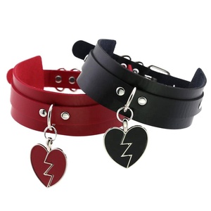 Collar de cuero PU estilo Harajuku con colgante de corazón rotto, estilo gótico, punk <span class=keywords><strong>rock</strong></span>, sexy. - Product Image 4