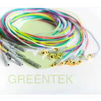 Électrodes de Surface grecque en verre doré, 10mm/disque EEG avec connecteur résistant au tactile