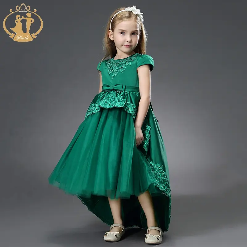 Vestido de princesa con bordado de cola de pez de jade, vestido de fiesta de cumpleaños para niña y niño