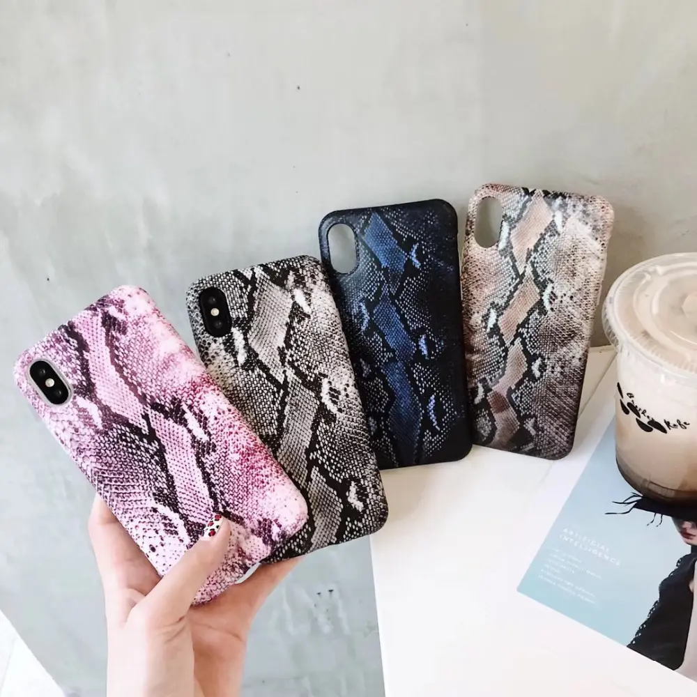 แฟชั่นเย็นงูผิวภาพMatte IMD Soft TPUเคสโทรศัพท์สําหรับApple iPhone 7 8 6 6S Plus X XR XS MAX CoqueฝาครอบShell