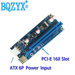 Molex 6pin Sata15pin or placage pcie x1 à x16 minière <span class=keywords><strong>riser</strong></span> adaptateur <span class=keywords><strong>graphique</strong></span> <span class=keywords><strong>carte</strong></span> extension 009 s pci-e <span class=keywords><strong>riser</strong></span> avec led - Product Image 2