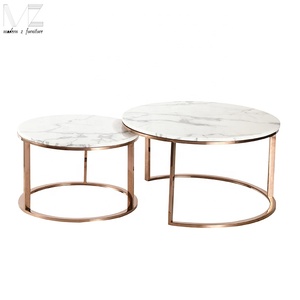 Marbre naturel Tables Basses Gigognes Lot <span class=keywords><strong>De</strong></span> 2 D'or À Facettes <span class=keywords><strong>Table</strong></span> <span class=keywords><strong>De</strong></span> Thé <span class=keywords><strong>De</strong></span> Luxe - Product Image 6