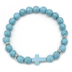 Pulsera de Piedra Natural con Cruz Blanca, Joyería Cristiana de Energía - Product Image 4