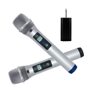 Profesional de alta calidad Microfone Dual UHF MICRÓFONO INALÁMBRICO barato micrófono para <span class=keywords><strong>cantar</strong></span> <span class=keywords><strong>Karaoke</strong></span> - Product Image 4