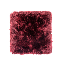 Coussin de chaise carré en patchwork de fourrure de mouton, coussin de méditation en peau d'agneau - Product Image 5