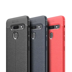 Case de telefone macia de couro tpu do lichi, preço de fábrica, capa de telefone para lg g8thinq g8sthinq v50