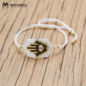 En gros Moyamiya <span class=keywords><strong>miyuki</strong></span> <span class=keywords><strong>pierre</strong></span> main hamsa fatima main chanceux paume bracelet chaîne simple - Product Image 1