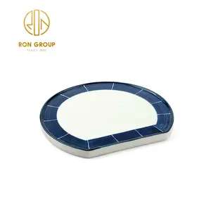 Porcelain shell shape ceramic plate seafood ceramic plate for use in restaurant hotel home