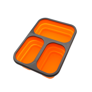 Pas cher Prix <span class=keywords><strong>3</strong></span> compartiment En Silicone Pliable Boîte à <span class=keywords><strong>Bento</strong></span> pour enfants - Product Image 1