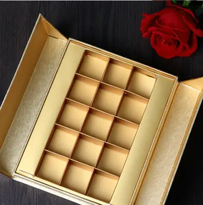 Regalos de barra de caramelo dulces bombón creativo y la forma de la caja de Metal de lujo en forma de corazón de cajas de embalaje de Chocolate con ventana transparente