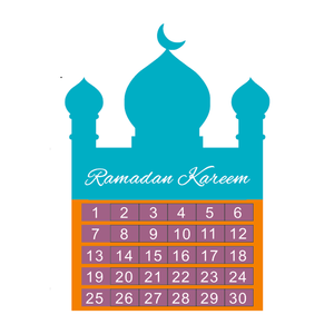 WH-<span class=keywords><strong>Calendario</strong></span> de Adviento de 30 días para fiestas islámicas, con bolsillos, lunas y recortes de estrellas, púrpura - Product Image 1