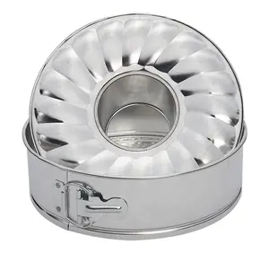 10 Inch Metal Springform Bundt Cake Mold with 2 Detachable Bottoms