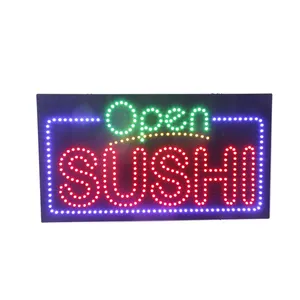 12x24 Inches LED Open Sign, Sushi Lighted Bright Electric Advertising Display Board for Sushi Shop