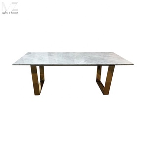 <span class=keywords><strong>Tavolino</strong></span> moderno in marmo nordico di lusso di alta qualità con piano rettangolare in marmo <span class=keywords><strong>cromato</strong></span> dorato con base in metallo inossidabile - Product Image 3