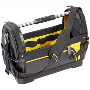 Rigid Frame 18 Inch Open-Top <strong>Tote</strong> <strong>Tool</strong> <strong>Bag</strong> With Steel Handle and Rubber Grip - Product Image 1