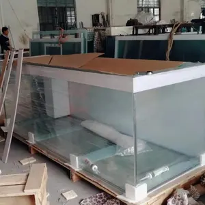 Aquário grande personalizado de vidro ultra transparente