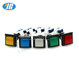 33 Mét LED chiếu sáng <span class=keywords><strong>Arcade</strong></span> Video Game vuông <span class=keywords><strong>push</strong></span> <span class=keywords><strong>button</strong></span> chuyển Microswitch nút nhựa 250V Max. Điện áp 16A Max. Flat - Product Image 3