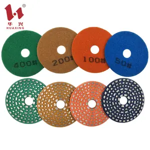 Huaxing 4 "Kim Loại Ngoại Quan Kim Cương Đánh Bóng Bê Tông Pad Công Cụ Mài Cho Bê Tông Granite