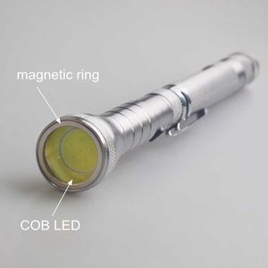 COB LED Torch ánh sáng Pick-up công cụ AA pin Kính thiên văn mở rộng từ đèn pin với nam châm - Product Image 3