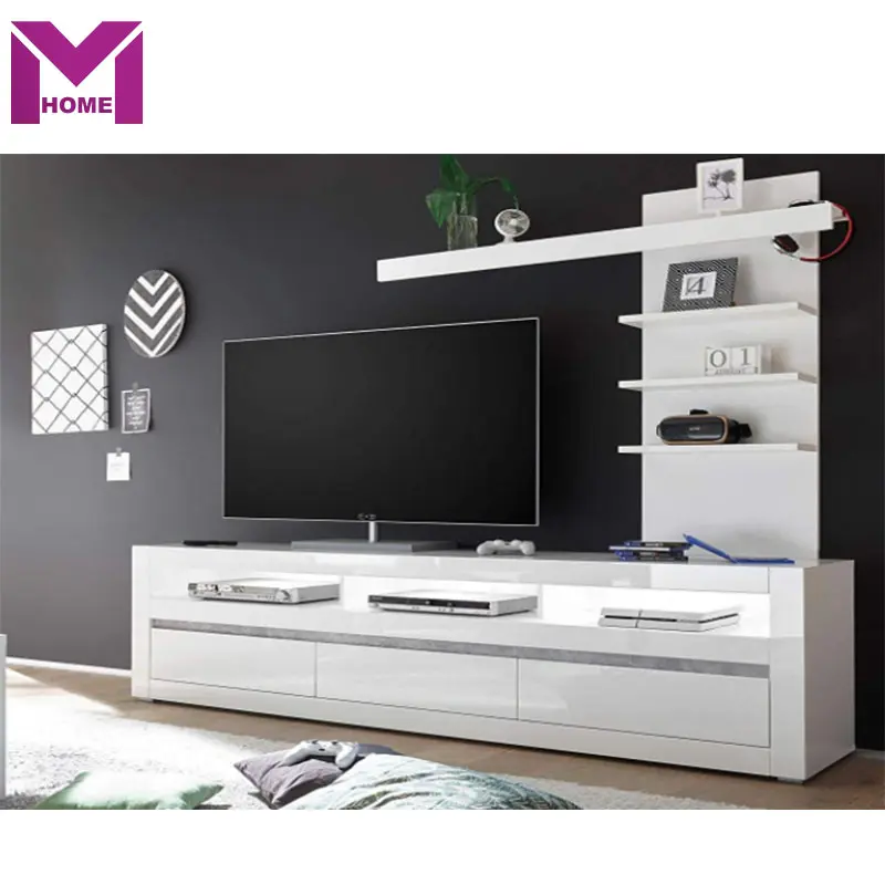 Mueble modular moderno para TV, mueble de madera para TV, mueble de pared con LED