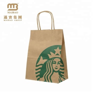 China fabricante al por mayor personalizado reciclado de compras de alimentos bolsa de <span class=keywords><strong>papel</strong></span> de Kraft marrón con retorcida de - Product Image 2