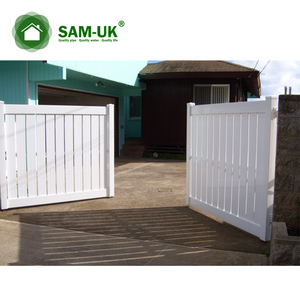 Único orientado soldado jardín piscina casa patio Uso de Pvc blanco de privacidad de celosía cerca de la puerta - Product Image 2