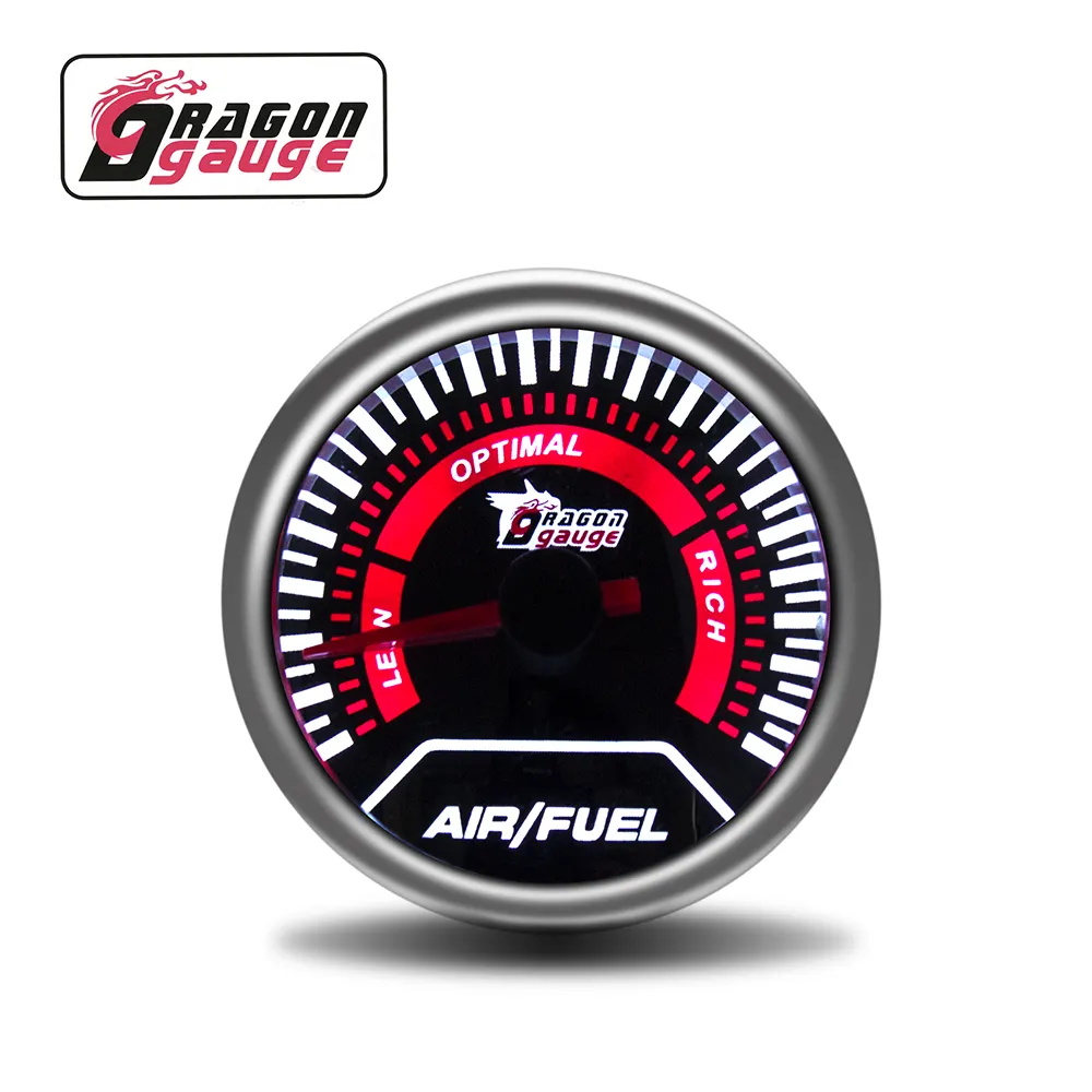 DRAGON GAUGE 2 inch 52mm Smoke Lens Auto Refitting Air Fuel Ratio Gauge White / Red LED Universal For Car 12v (6148T)