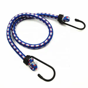 Durable And Long Classic Round Multi Color Metal Hook Bungee Elastic Flexible Luggage Rope