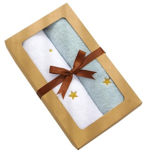 Recycled Custom logo Printing Brown Kraft Paper <strong>Towel</strong> Packaging Gift <strong>Box</strong> with Ribbon,kraft paper <strong>Box</strong> with Pvc Window - Product Image 1