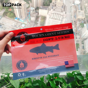 Ziplock-Cebo de gusano de pesca de plástico suave, bolsas de embalaje con impresión personalizada - Product Image 5