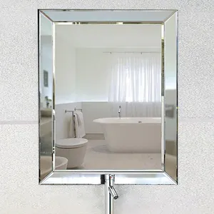 personalizado tamaño hecho a mano artesanía arte montado en la pared de espejo de vidrio con espejo marco para proyecto de hotel