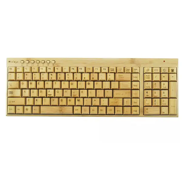 Keyboard Kayu Bambu Gaya Sederhana Ramah Lingkungan