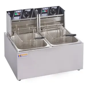 doubles restaurant kfc commercial gas electric deep fryer fryers machine with basket