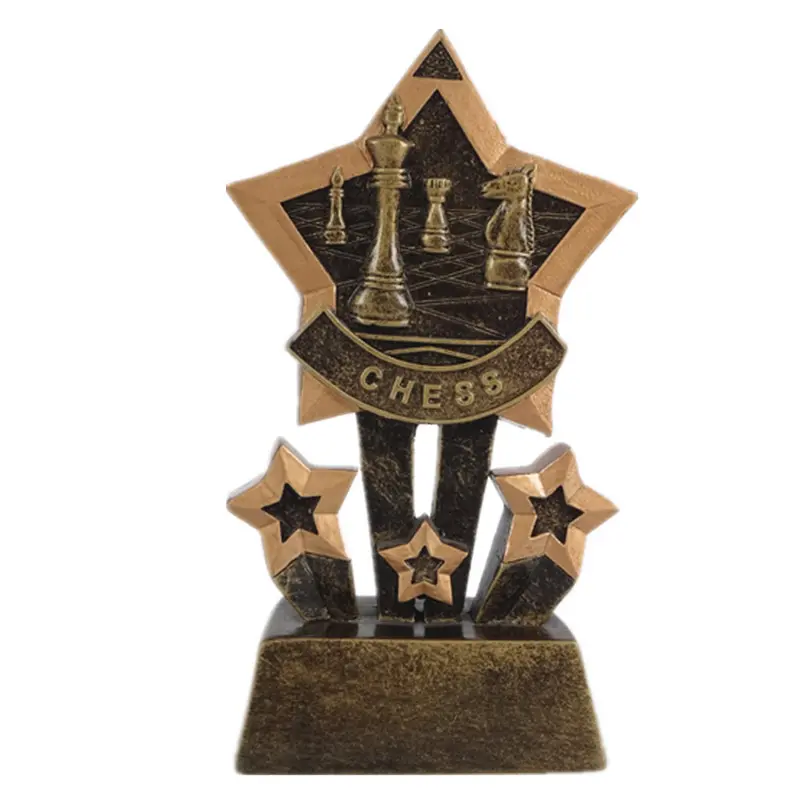 Star Shaped Trophies Resin Chess Game Award 5 Zoll groß