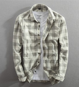 <span class=keywords><strong>Camicia</strong></span> Casual da Uomo <span class=keywords><strong>Oversize</strong></span> Vintage in Misto <span class=keywords><strong>Lino</strong></span> Cotone Tinto in Filo a Quadri, con Bottoni, Maniche Lunghe, Traspirante e Antipiega - Product Image 2