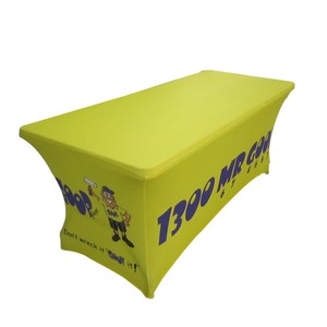 Barato Fiesta de la boda al aire <span class=keywords><strong>libre</strong></span> promocional impreso spandex <span class=keywords><strong>tramo</strong></span> equipado falda de tela de la cubierta de la Mesa - Product Image 3