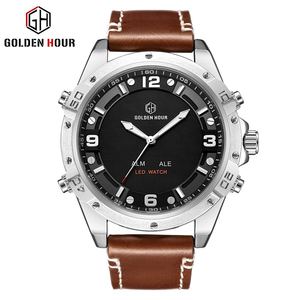 GOLDENHOUR GH110 nuovo stile Led Display accendino orologio allarme 30M orologio <span class=keywords><strong>da</strong></span> <span class=keywords><strong>polso</strong></span> <span class=keywords><strong>da</strong></span> uomo resistente all'acqua - Product Image 2