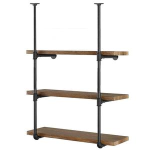 Support d'<span class=keywords><strong>étagère</strong></span> en fer pour la maison, la cuisine, la salle de bain, les bijoux, la nourriture, vintage, noir, 42 pouces de hauteur, 12 pouces de profondeur - Product Image 1