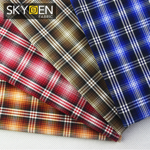 Vente <span class=keywords><strong>chaude</strong></span> plaid tartan vérifier chemises chemise 100% coton sergé tissu - Product Image 2