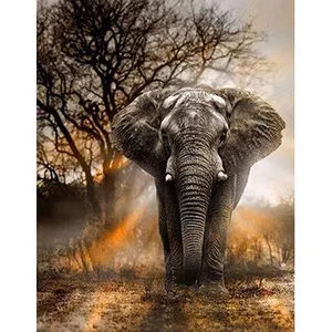ครอสติชภาพวาดด้วยเม็ดเพชรที่5D ช้างสว่านเต็มรูปแบบภาพโมเสกการเย็บปักถักร้อยการตกแต่งผนังบ้านขายส่ง